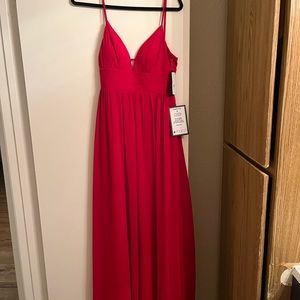 Red maxi dress